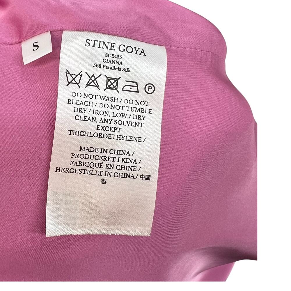 Stine Goya Gianna Dress Slip Midi Striped Silk Colorful Pink‎ Size Small - Picture 14 of 15